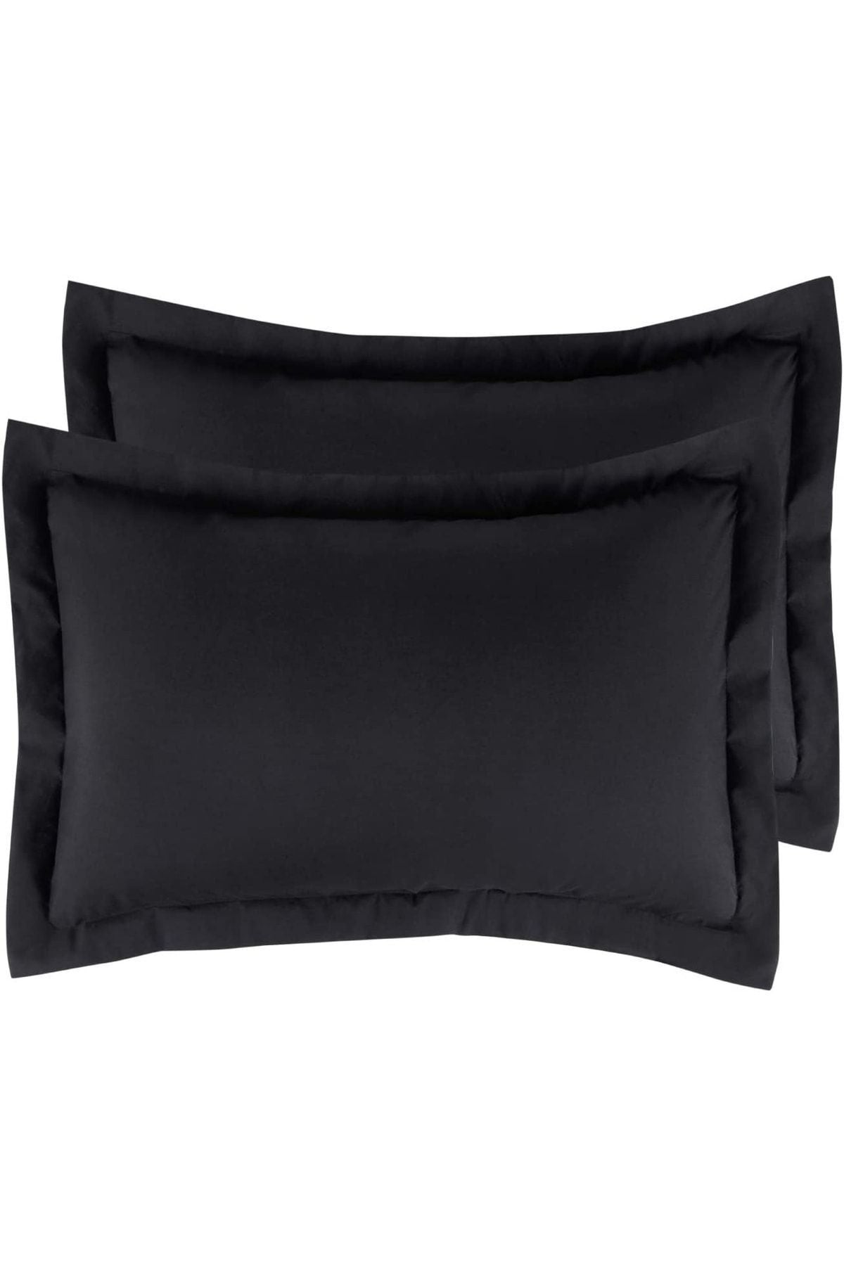 %100 Pamuklu Kulaklı Kenarlı Dekor 50x70 Cm 2 Adet Yastık Kılıfı