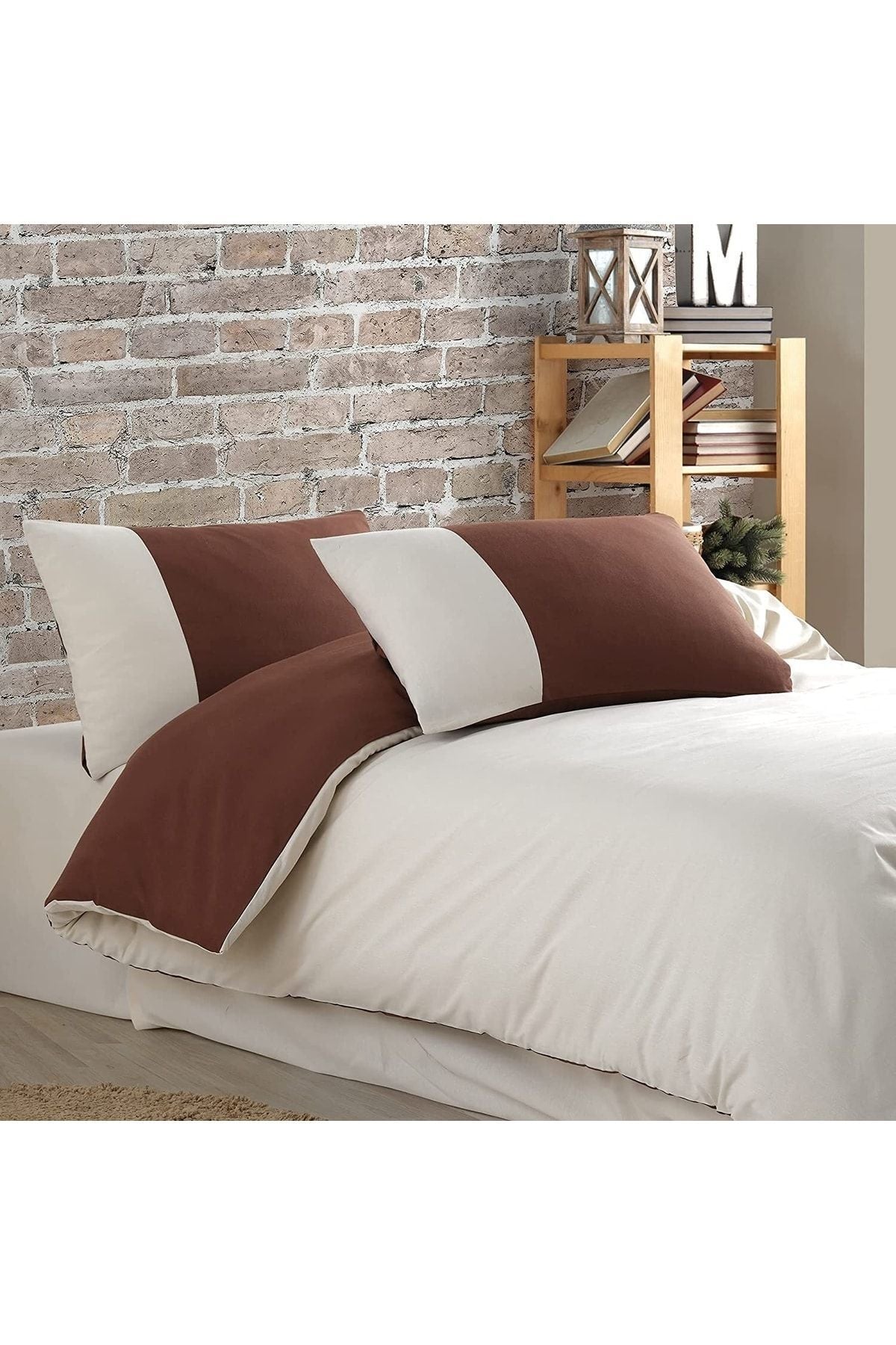 Soft Organik %100 Pamuk Çift Kişilik Nevresim Takımı Lastikli Çarşaf Çift Renk