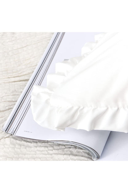 %100 Pamuklu Fırfır Kenarlı Decor 50x70 Cm 2 Adet Yastık Kılıfı