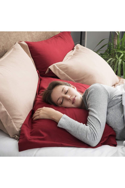 %100 Pamuklu Kulaklı Kenarlı Dekor 50x70 Cm 2 Adet Yastık Kılıfı