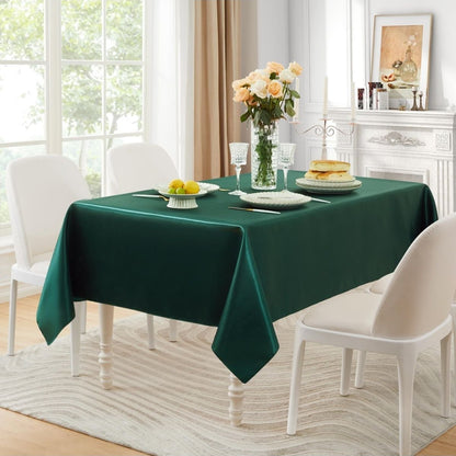 %100 Saten Masa Örtüsü 160x200 cm Parlak Tasarım Özel Gün Sunum Yemek Masası Örtüsü Leke Tutmaz