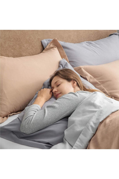 %100 Pamuklu Kulaklı Kenarlı Dekor 50x70 Cm 2 Adet Yastık Kılıfı