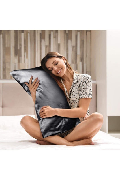 Ipek Dokulu Saten 50x70 Cm Yastık Kılıfı 2 Adet Toka Kıvırcık Saçlar
