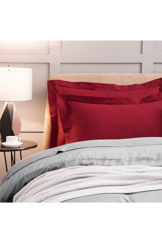 %100 Pamuklu Kulaklı Kenarlı Dekor 50x70 Cm 2 Adet Yastık Kılıfı