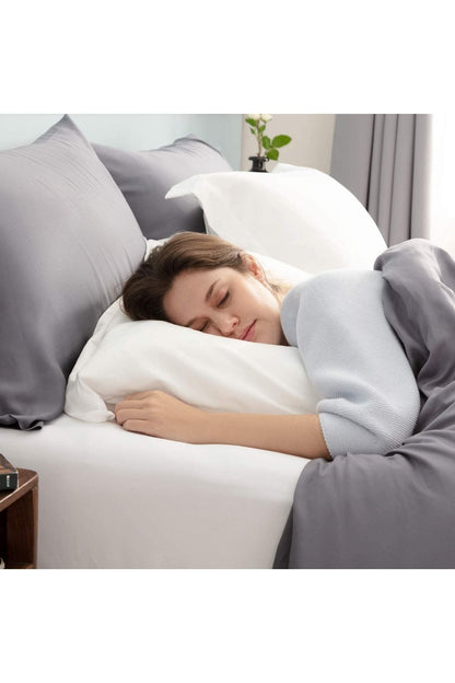 %100 Pamuklu Kulaklı Kenarlı Dekor 50x70 Cm 2 Adet Yastık Kılıfı