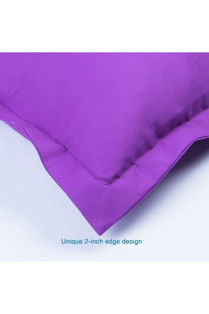 %100 Pamuklu Organik Kulaklı Kenarlı Decor 50x70 Cm 2 Adet Yastık Kılıfı