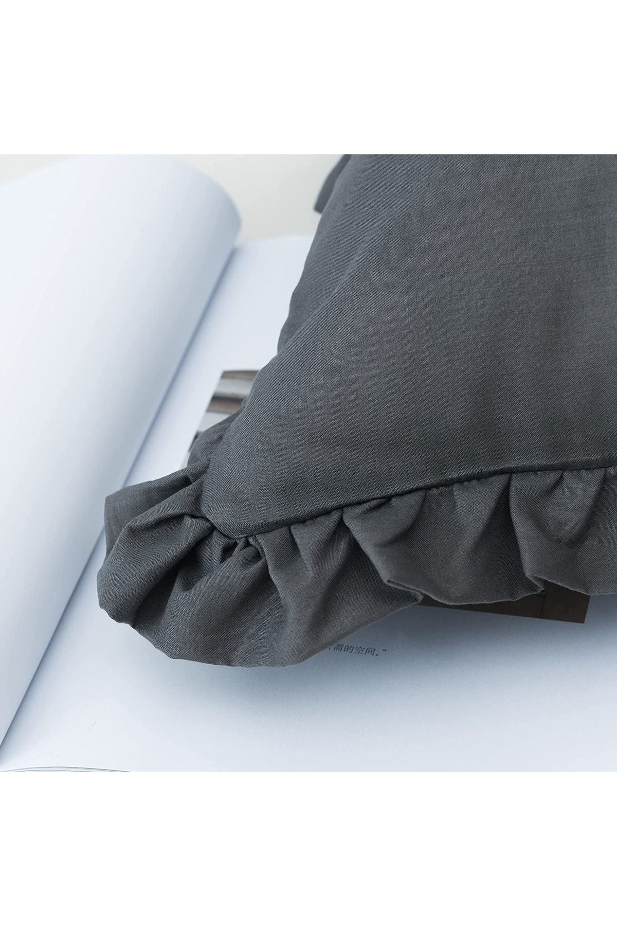 %100 Pamuklu Fırfır Kenarlı Decor 50x70 Cm 2 Adet Yastık Kılıfı
